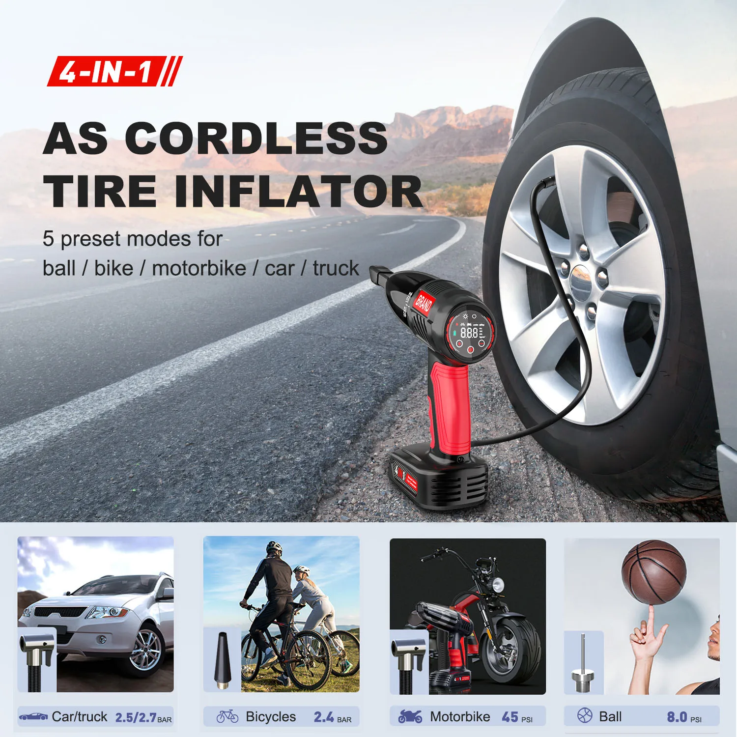 Powerful Upgraded 4 In 1 Rechargeable Hand Helo Vacuum Cleaner Portable Cordless Wireless Mini Car Vacuum Cleaner Air Compressor