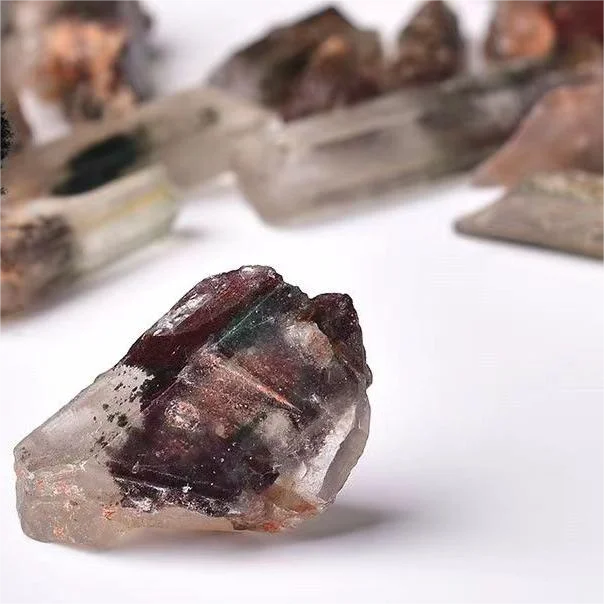 Wholesale Natural garden quartz raw stone ghost crystal rough crystal  mineral specimen for decoration