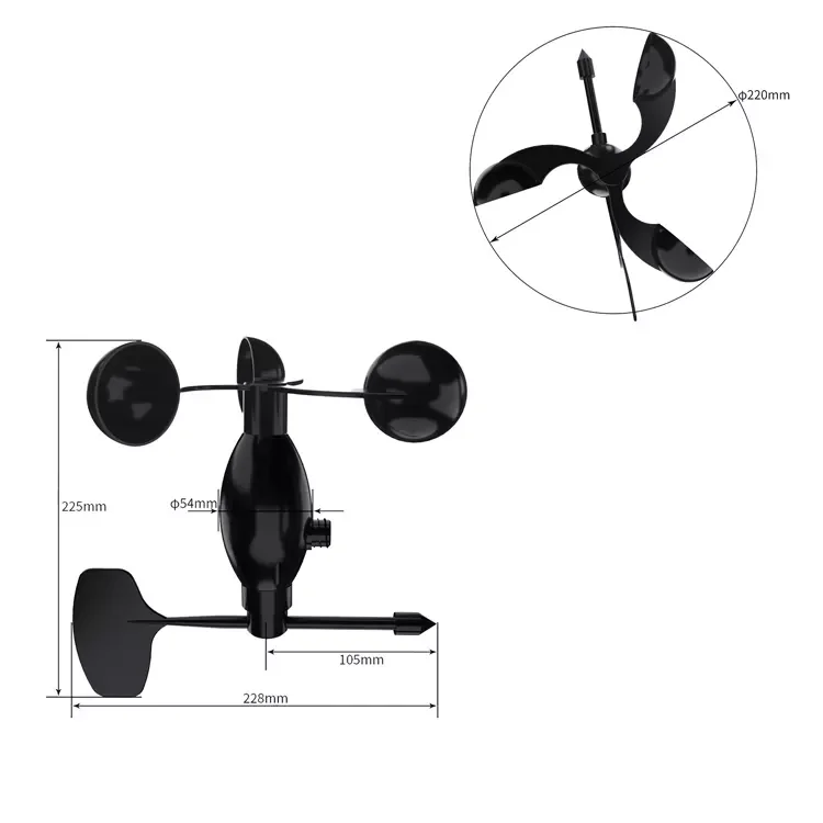 Sentec wind speed and temperature meter crane anemometer ultrasonic wind speed sensor