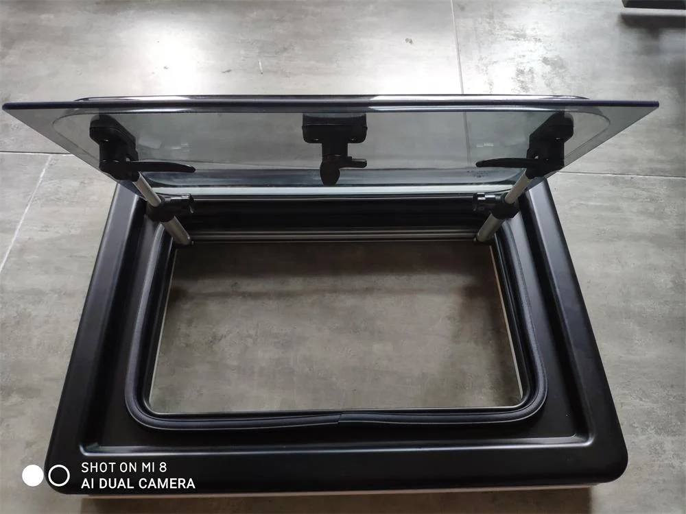 H10235 RV Double Glazed Acrylic Sliding Window with Block out Blind& Flyscreen Manual Adjustment for Variety of Opening Position