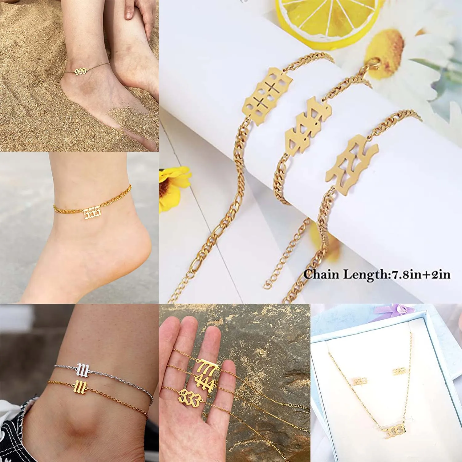 Wholesale Plain Pendant Ankle She Birth Year Foot Jewelry Mini Cuban Leg Chain Bracelet 925 Sterling Silver Angel Number Anklet