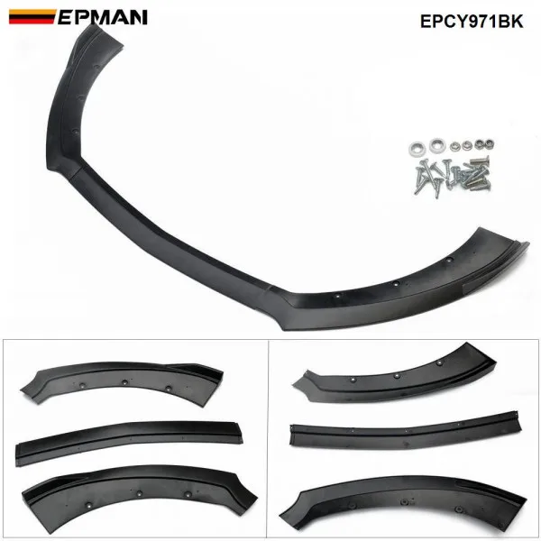 EPMA Car Front Bumper Splitter Lip Diffuser Spoiler Body Kits for Ford Mustang 2015 2016 2017 EPCY971BK