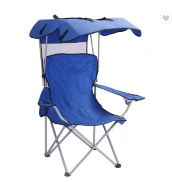 
Holder Portable Folding Camping Outdoor Seat Shade Canopy Beach Chair With Cup 