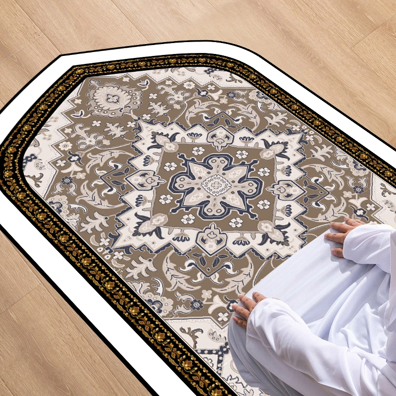 Factory Sale Hot Selling Foam Rug and Carpet Muslim Islamic For Ramadan Traditional Persian Alfombra Soft Fluffy Prayer Mat