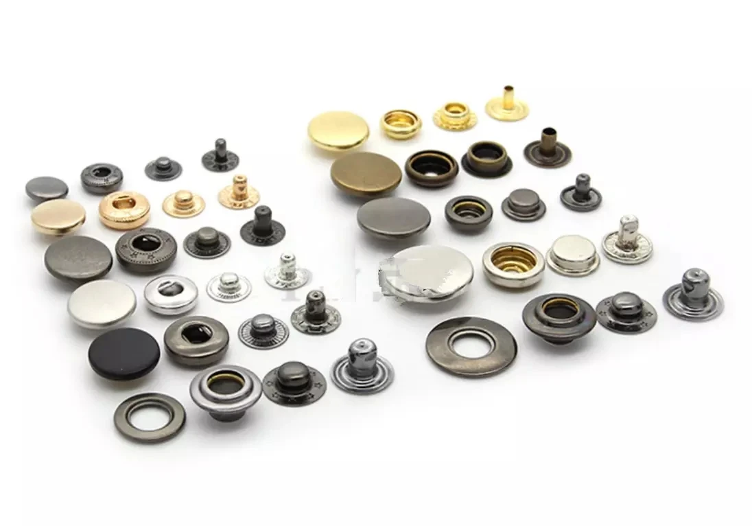 Custom Logo Gold Embossed Dome  Sewing Buttons Round Snap Button For Clothes Jeans Button