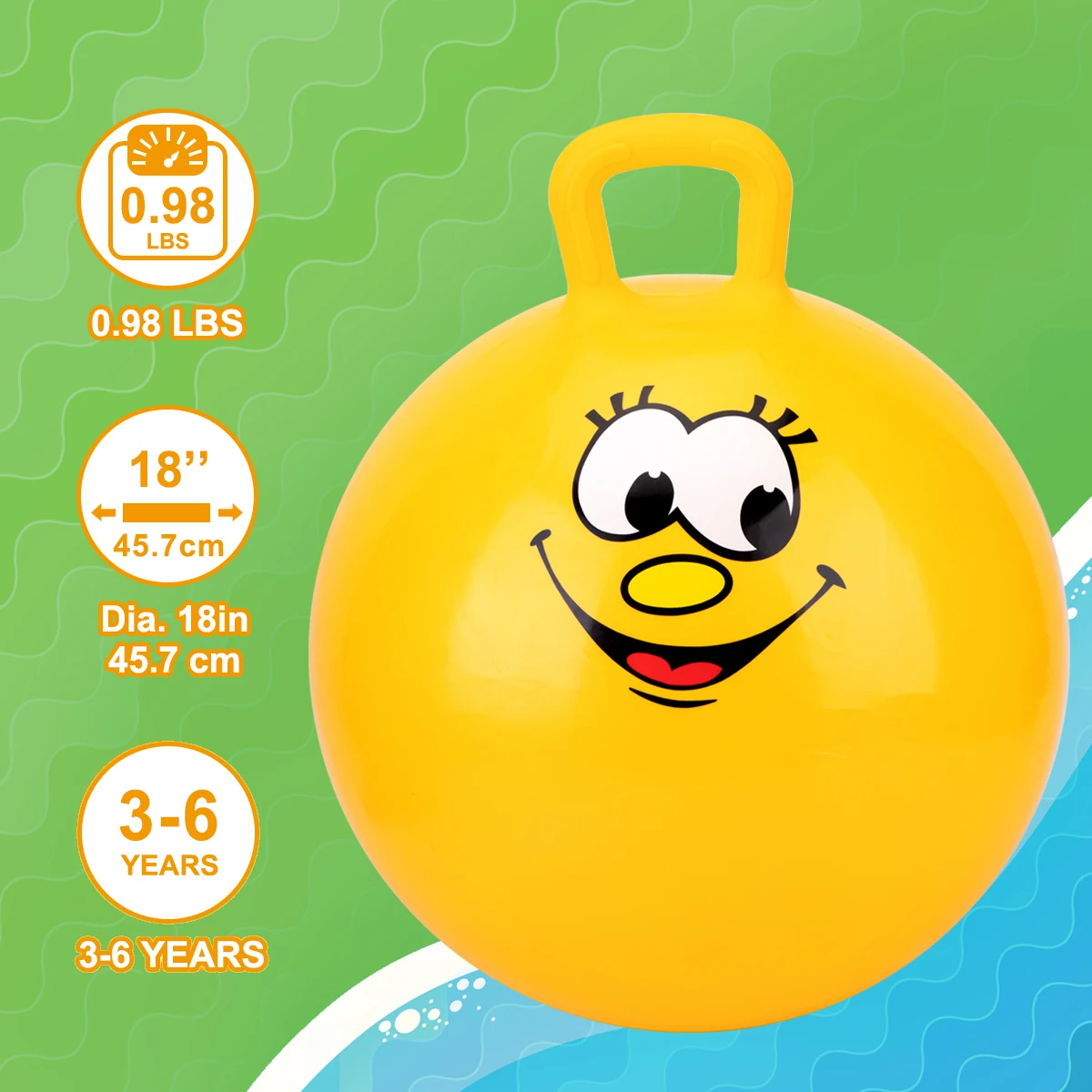 2023 New Factory Direct Jumping Hopper Ball for children Yellow color rubber bouncy ball jumping ball