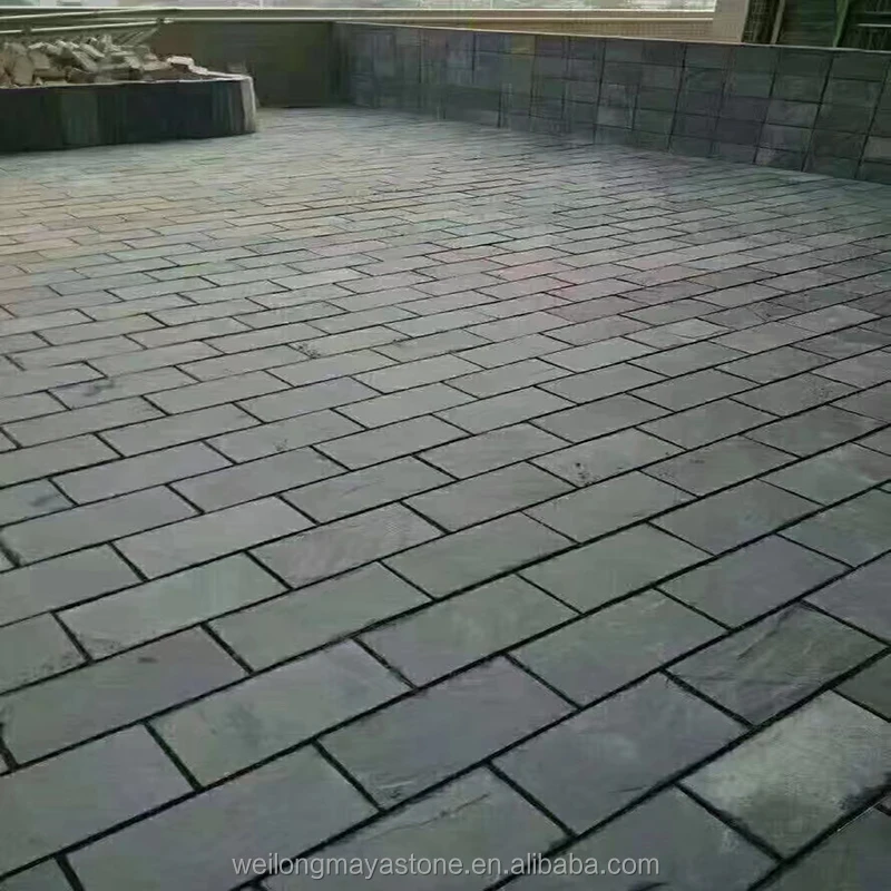 Black Slate Irregular Stepping Foot Pad for Garden Paving and Lawn Walking Antacid Erosion Resistance for Hotels and Villas