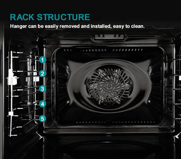 High Quality Enamel Built in Oven Conventional Fan Electric Kitchen Oven 74L Convection Oven