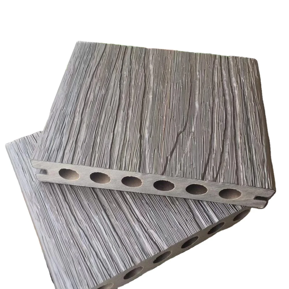 100% recyclable natural outdoor wooden plastic 3d wood grain embossing composite decking cheap flooring
