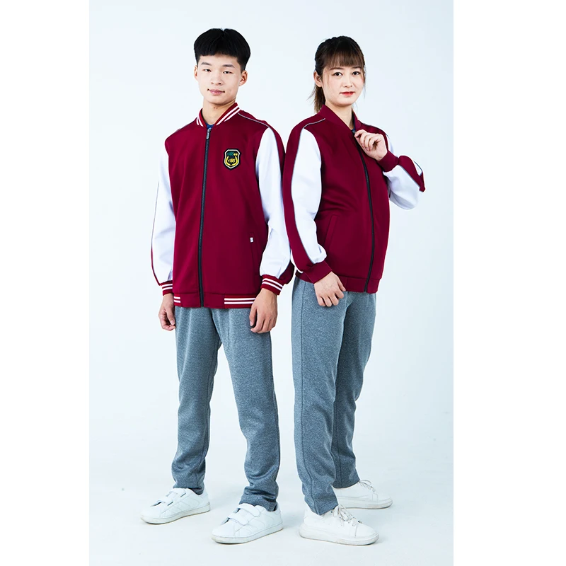Hot selling  Spring autumn Primary High school uniform sports wear  cotton Tracksuit  for Students