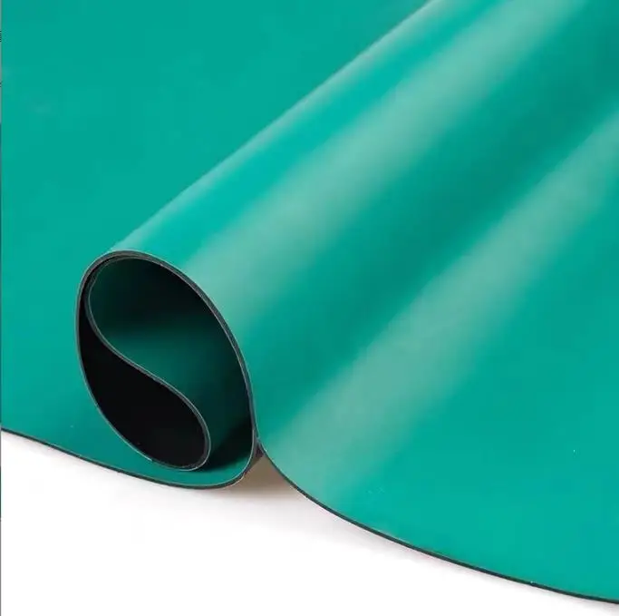 Anti-static rubber mat green blue gray work floor ESD grounding mat antistatic table mat for electronic production line