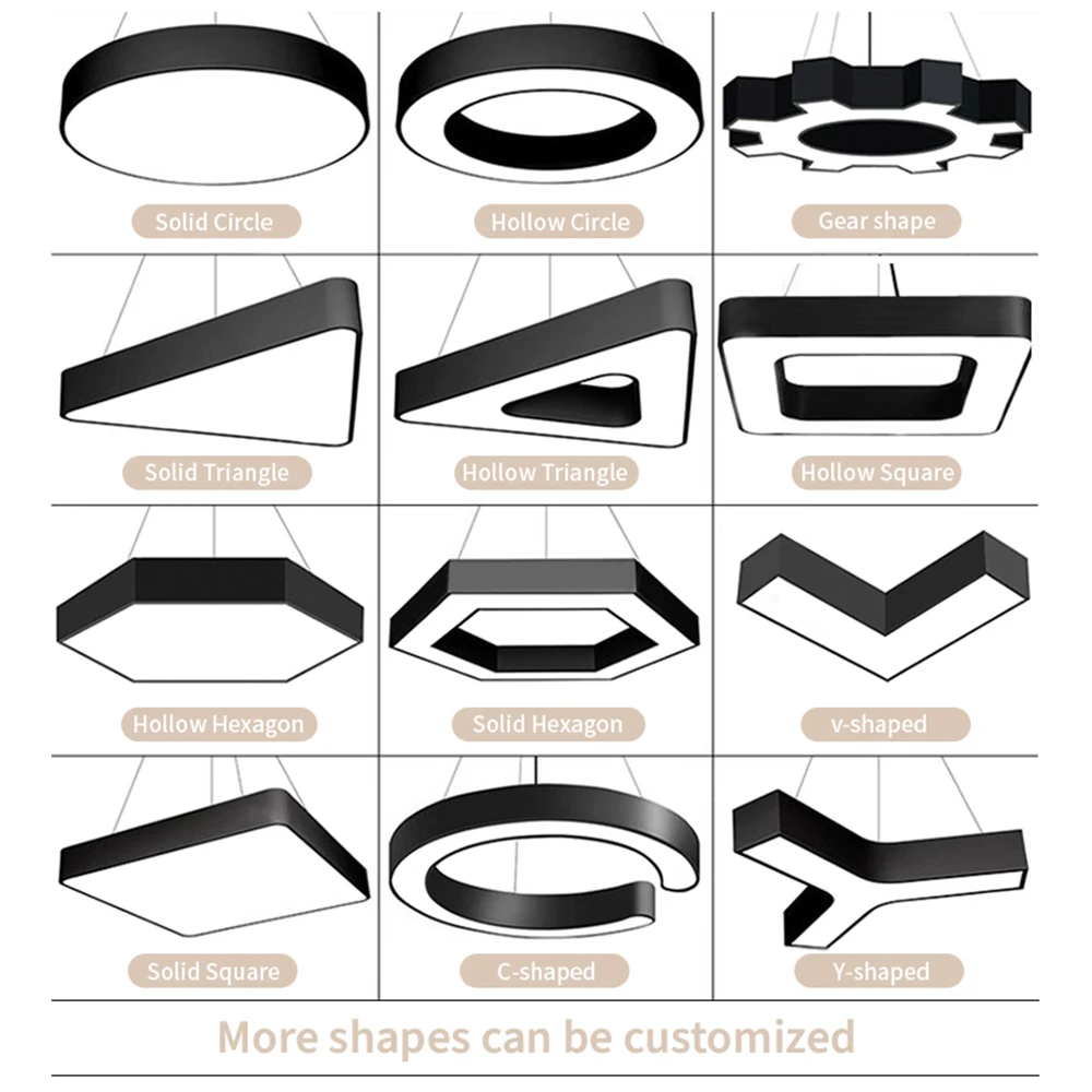 Black Ceiling Pendant Light Iron Lamp Body Acrylic Shade 36W Commercial X Shape Pendant Light For Office Fitness Club