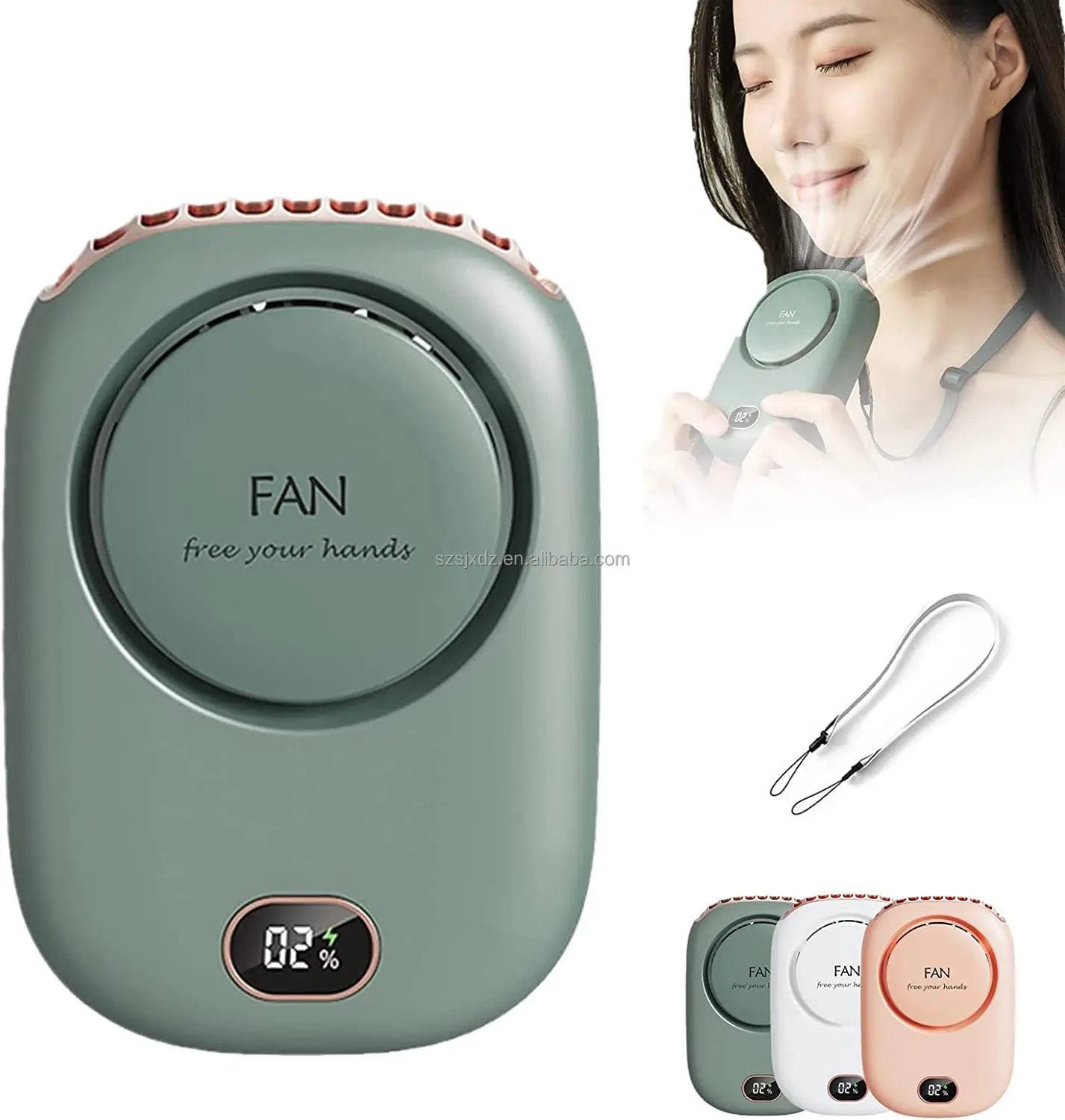 Portable Neck Fan Rechargeable, Mini Fan Handheld with Waist Clip 3 Speed Adjustable, Personal Fan for Office Outdoor Travel