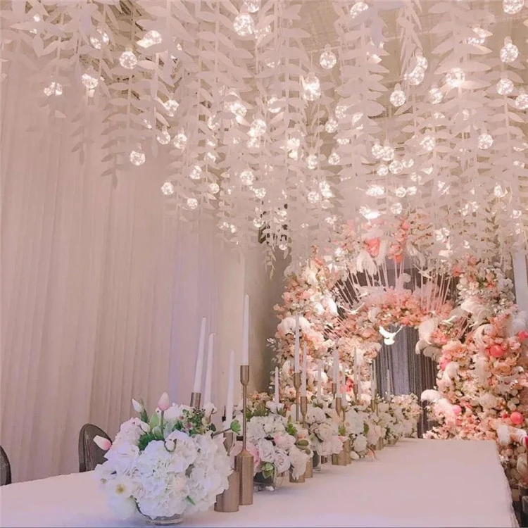 Factory-customized Chandelier Pendant Light light decoration flowers	For Wedding Ceiling Hanging Lamp Decoration