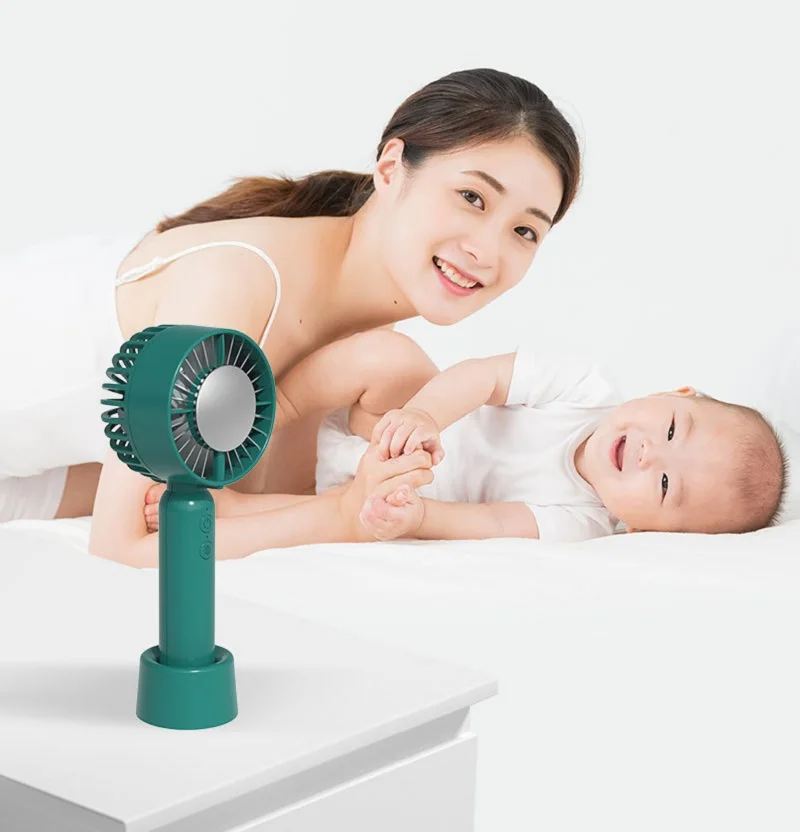 Air Ice Cooling Hand Fan USB Fan Stand Table Desktop Mini Cooling Blower Rechargeable Portable Fan Nice Gift