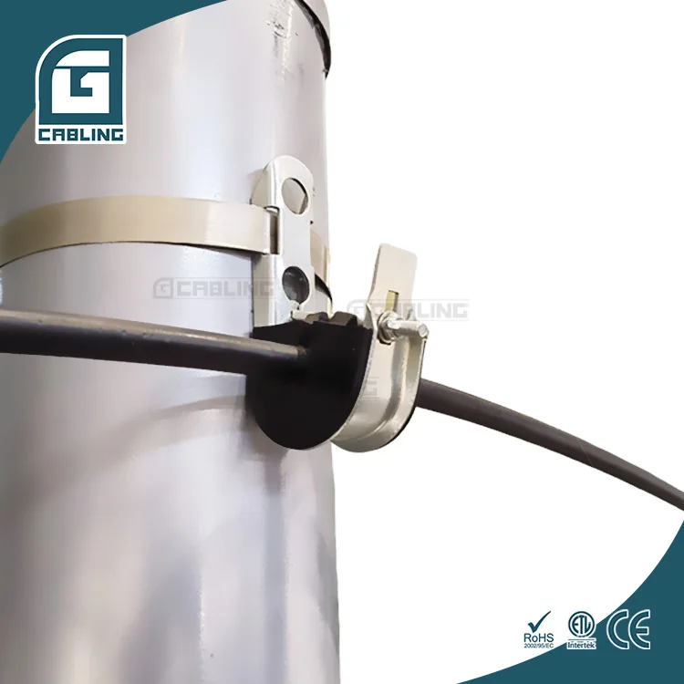 Gcabling fibra optica Overhead line J hook Suspension Clamp fiber optic clamp for fiber cable