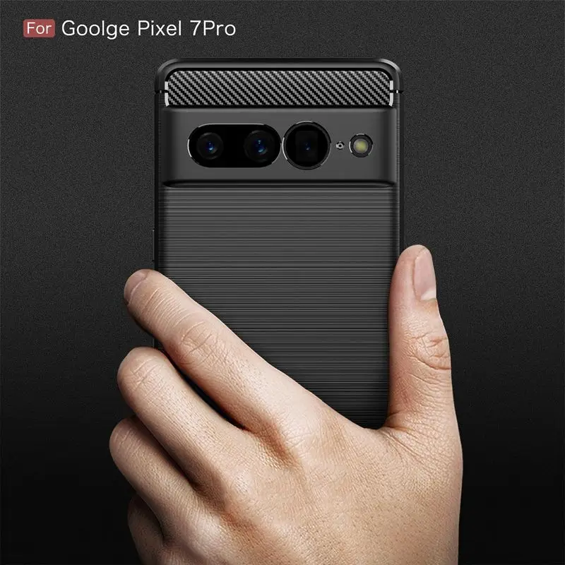 New Arrival Carbon Fiber Texture Shockproof Silicone Flexible Soft TPU Bumper Protective Cover For Google Pixel 7 Pro