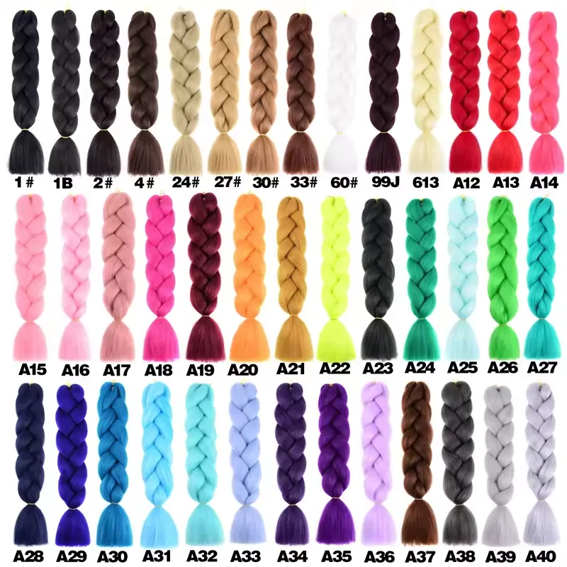 Multicolor Jumbo Braid Hair Weft 100g Synthetic Fiber Machine Double Weft 24 Inch Fiber Durable Accessory