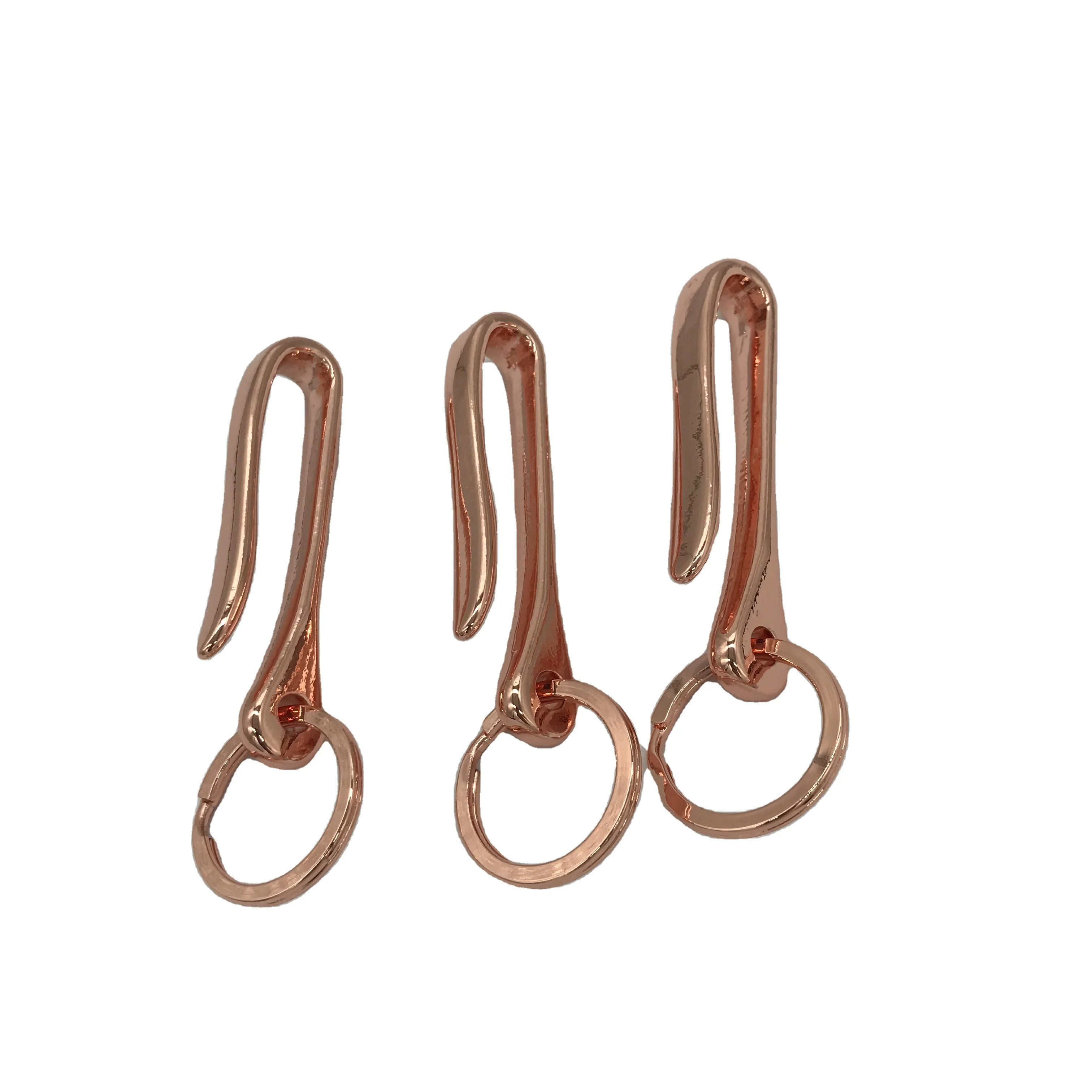 Rose gold solid brass u clip for belt clip key chain belt wallet U shape clip