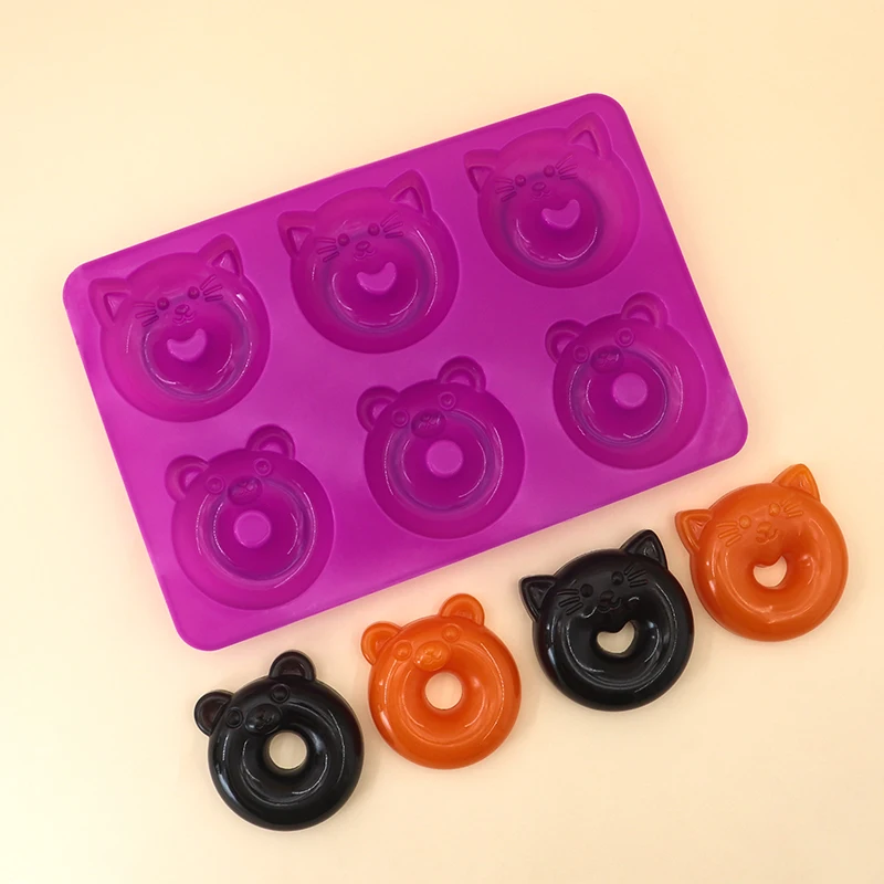 BPA Бесплатная 6-полая Экологически чистая мышь кошка Пончик торт форма для шоколада набор инструментов выпечки украшения еды