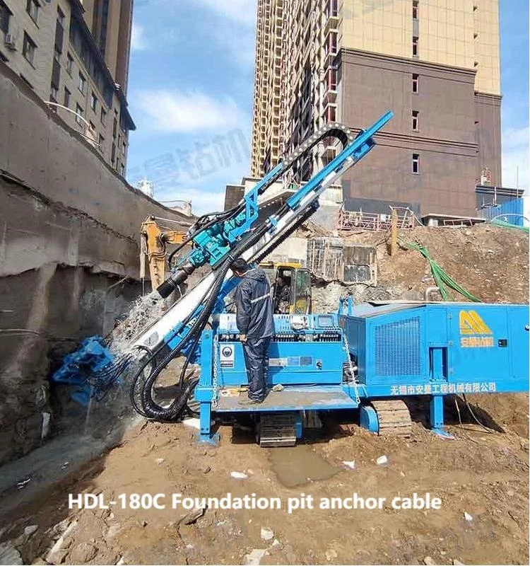 HDL-180C soil nailing wall DTH hammer impact drill by water environmental protection hydraulic anchor machine
