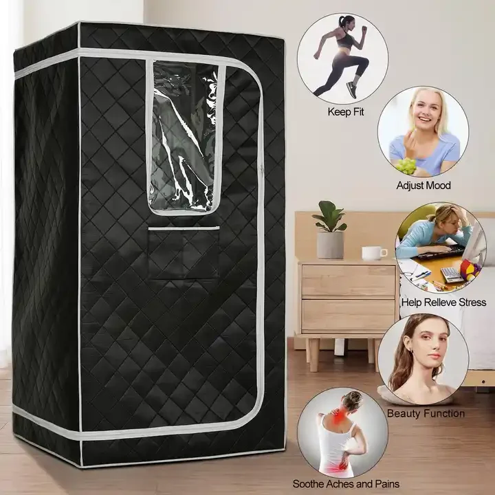 MRX square pop up portable infrared  folding single sauna room mobile tent and hammam cabin portable stove steamer box sauna