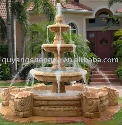 Shengye stone carving outdoor nude woman garden fountain natural stone marble sexy girl fountain large garden waterscape