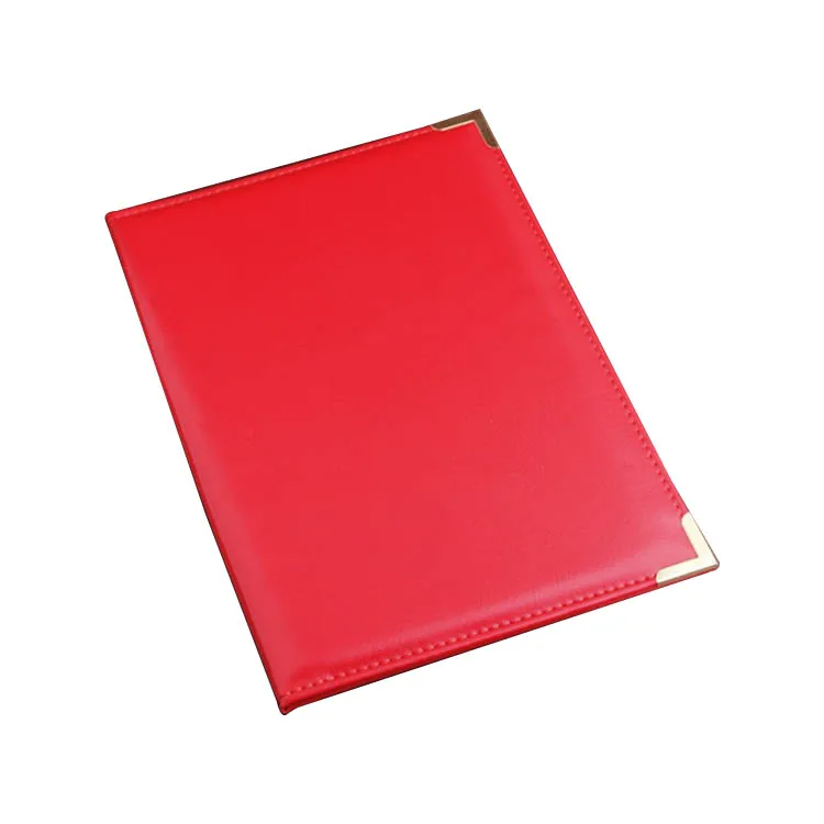 Custom Logo Double-Sided A4 Folder Black PU Leather Graduation Certificate Holder for Diploma