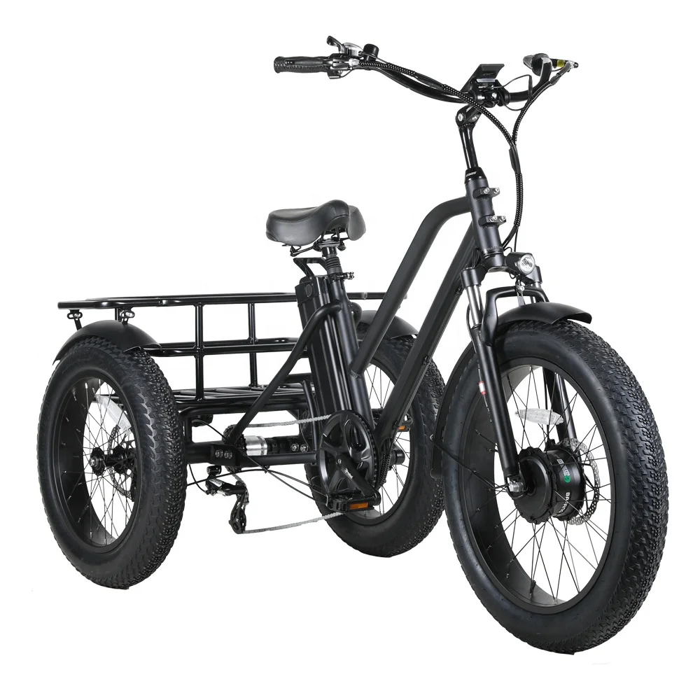 3 wheel off road pedal assist electric fat tire trike three wheels electric bike for adults