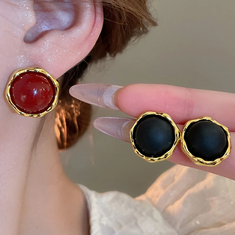 Vintage Drip Oil Matte Lace Earrings with Elegant High End Earrings Court Exquisite Elegance Earrings