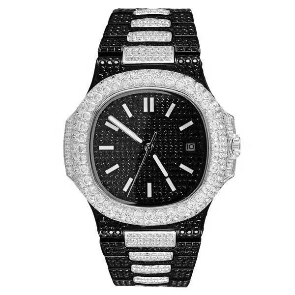  OEM сверкающие часы Reloj Золотые механические с бриллиантами мужские Роскошные
