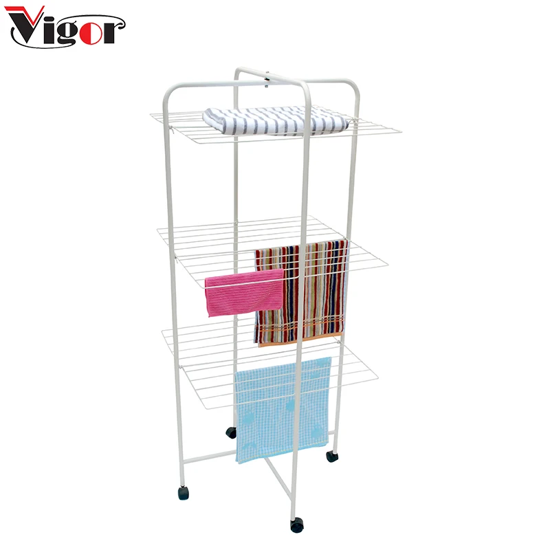 Multifunctional bathroom for use, three layers of steel 3 tier clothes airer