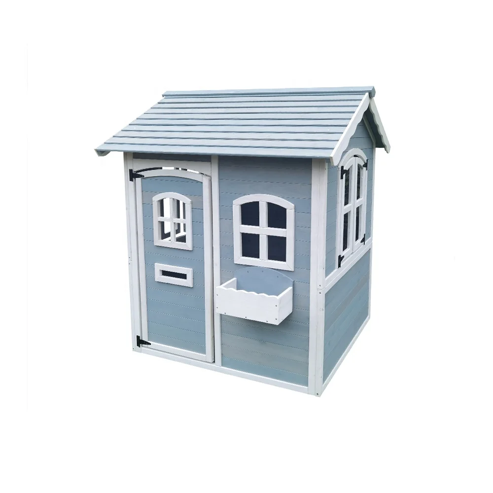 Playhouses for kids outdoor playhouse wooden Outdoor Garden Games Cottage, with Working Door, Windows, Flowers Pot Holder