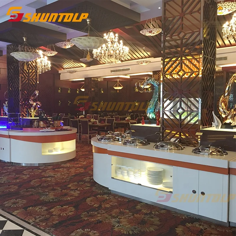 Luxury Commercial Refrigerated cabinet  Salad Showcase salad bar refrigerator modern hotel sushi buffet counter equipment design