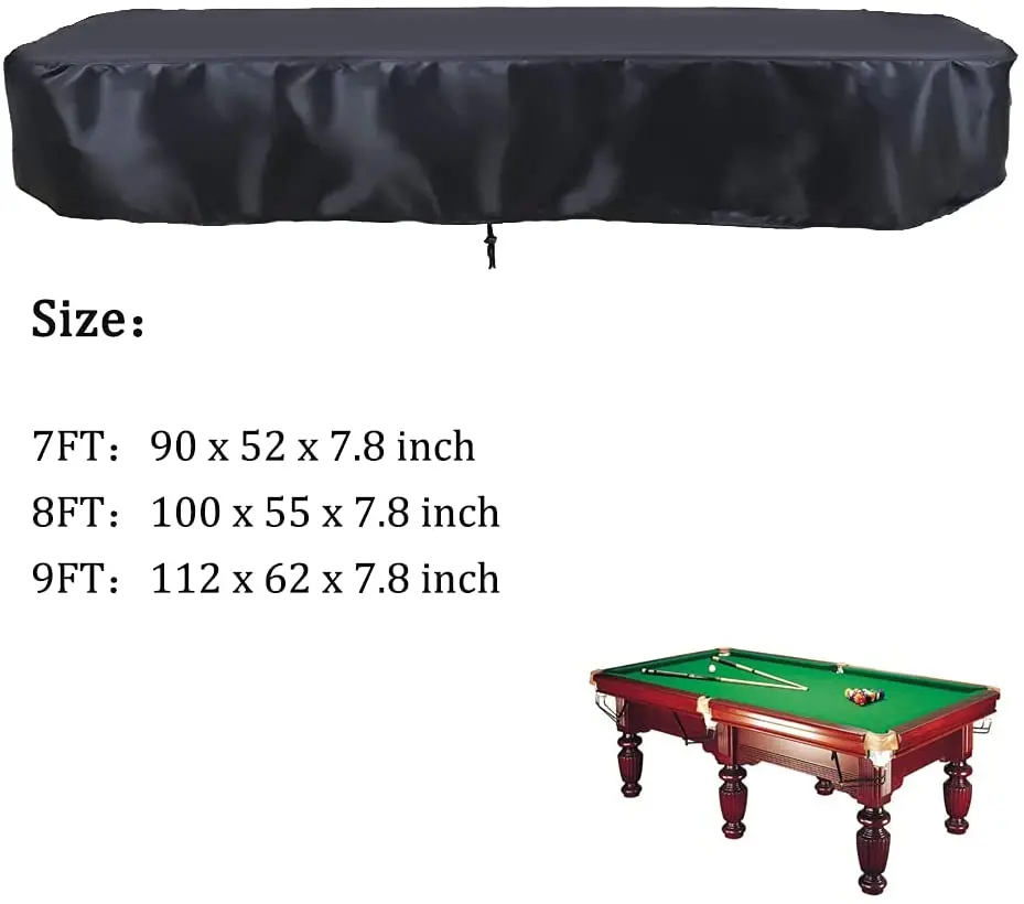 7/8/9FT Heavy Duty Leatherette Waterproof & UV Protection Billiard Pool Table Cover