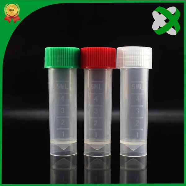 2016 hot sale 5 ml flat bottom centrifuge tube laboratory sample bottles laboratory plastic bottle screw cap