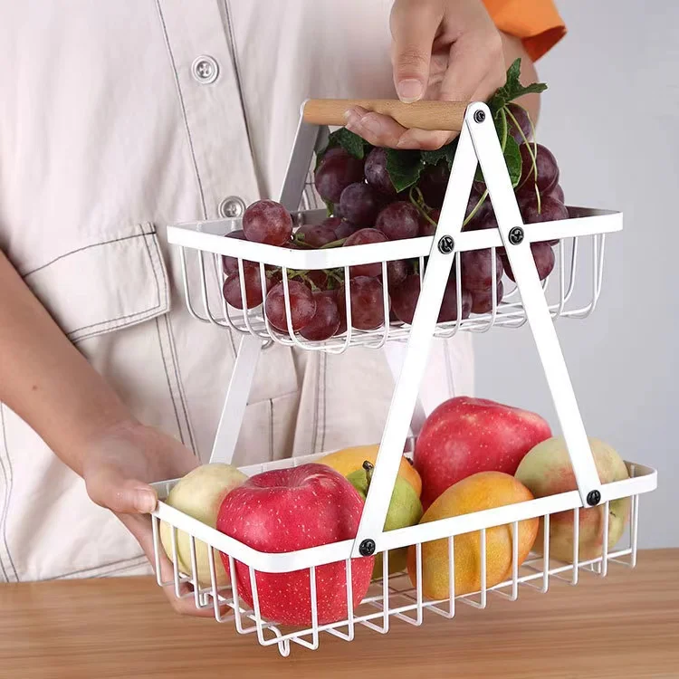 Горячая Распродажа металлическая кухонная офисная сетка для хранения фруктов еды железная проволока подвесная корзина