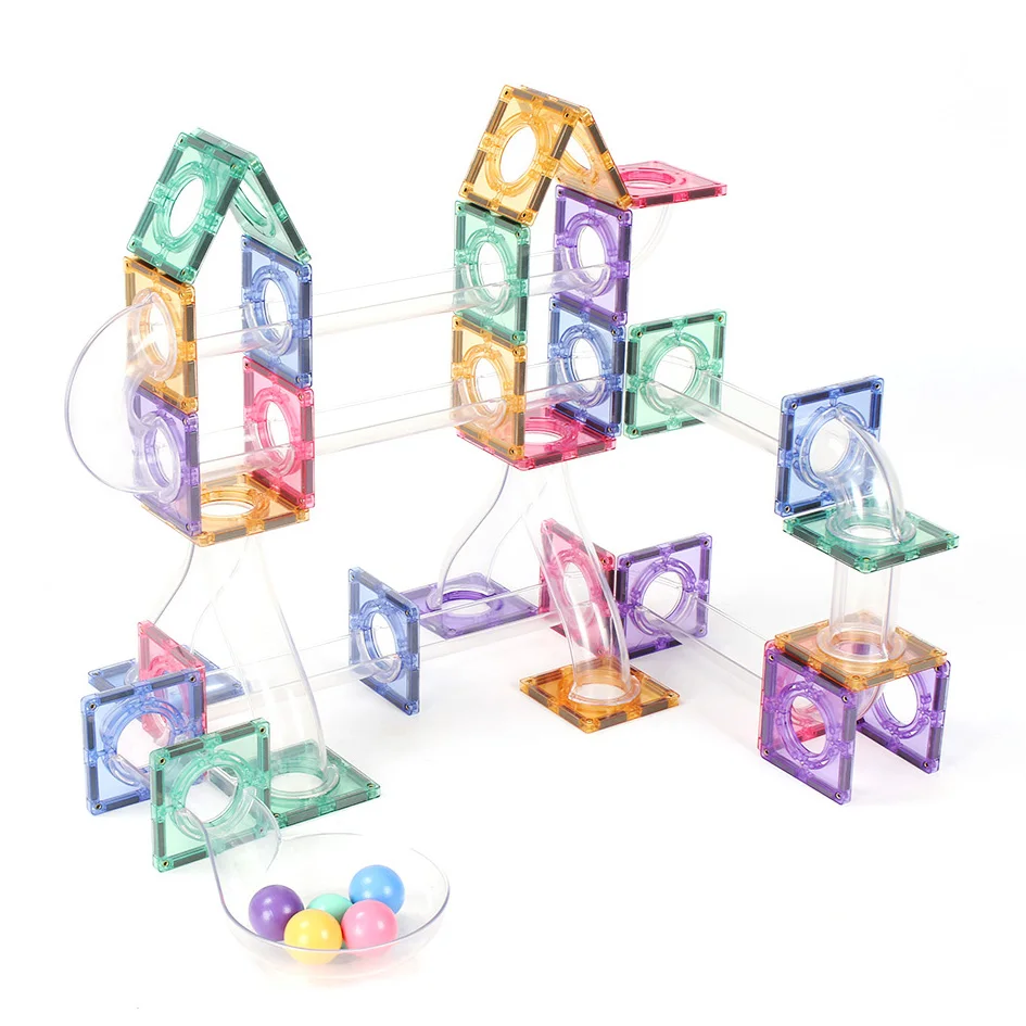 2023 детский игрушечный мрамор гоночный бег конструктор Гравитационный лабиринт набор магнитных плиток из мрамора