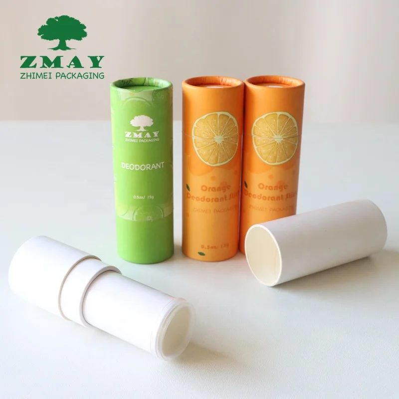 empty paper cylinder deodorant stick container twist up tube eco friendly