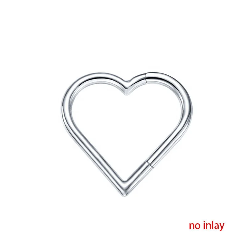 Zoor Wholesale Titanium Heart-Shaped Earring Hinged Segment Hoop Body Piercing Jewelry with PVD Plating Fashion & Classic Style