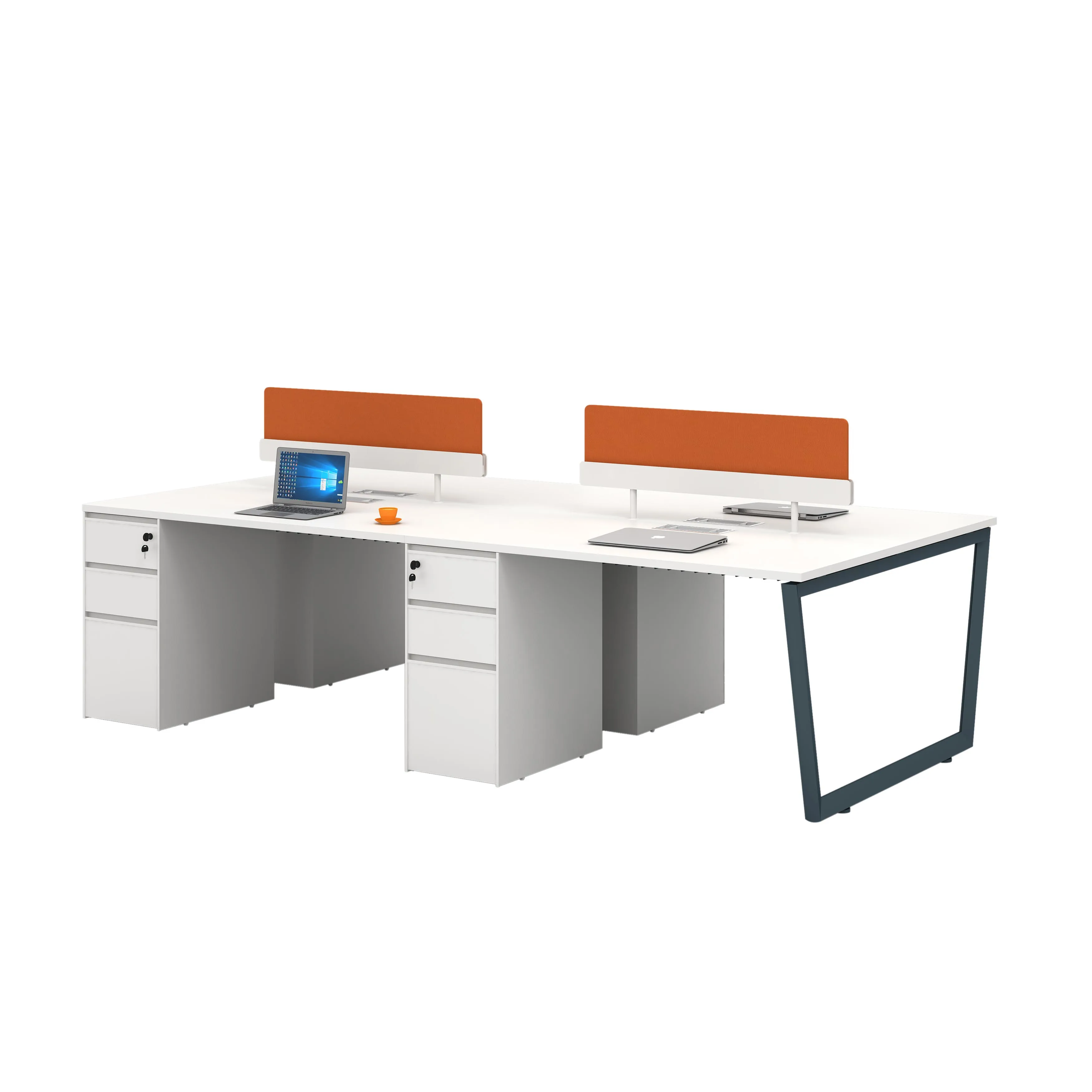 
Modern Style Melamine Office Furniture Desk Four Person Staff Office Workstation 