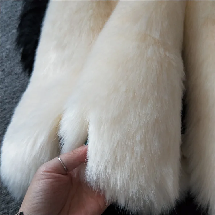 Fashion Winter Fur Coats Women Warm Red Fox Fur Coat Long Sleeve Faux Fur Coat