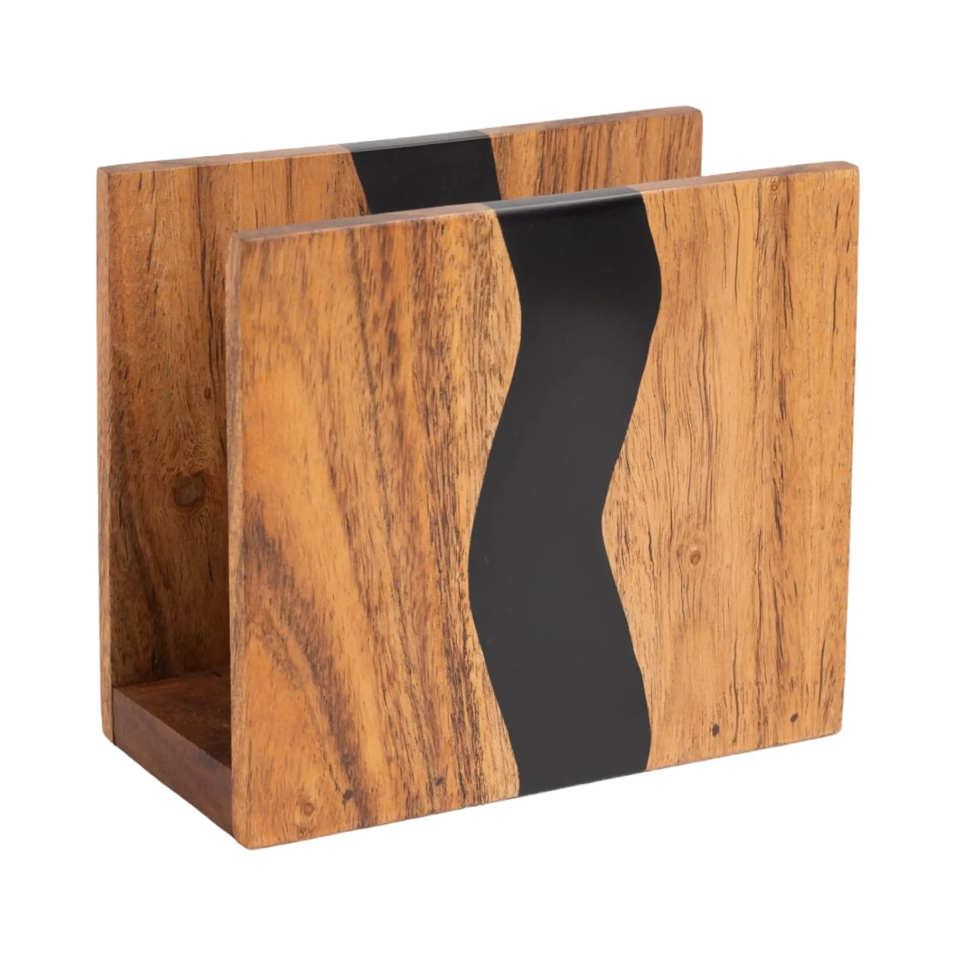 Acacia Wood & Transparent Epoxy Resin Tissue Dispenser Box Wooden Napkin Holders Farmhouse Napkin Organisation