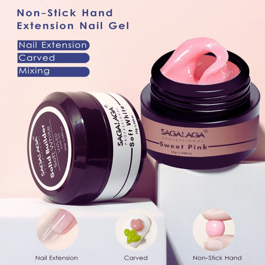 Light Pink Color Nails Uv Solid Builder Extend Professional Nail Acrylic Hard Gel Pink Black Gold Nail Polish Extension