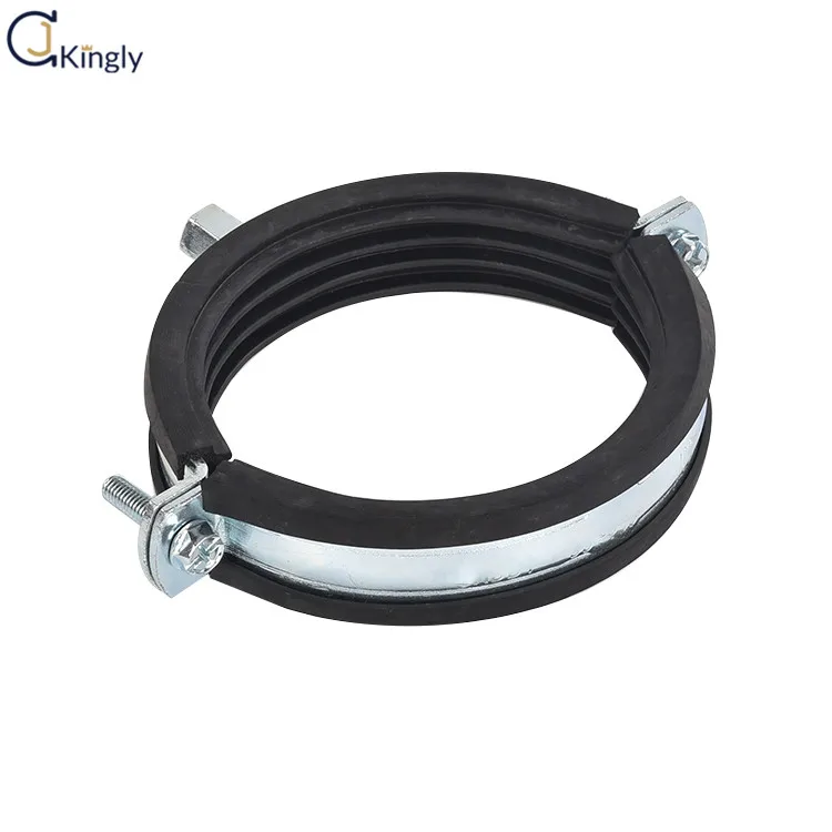 RTS DN8 DN10 15-20mm Fifting Galvanized Two Screw Pipe Clamp anti-corrosion bolted tube EPDM rubber clamp pipe