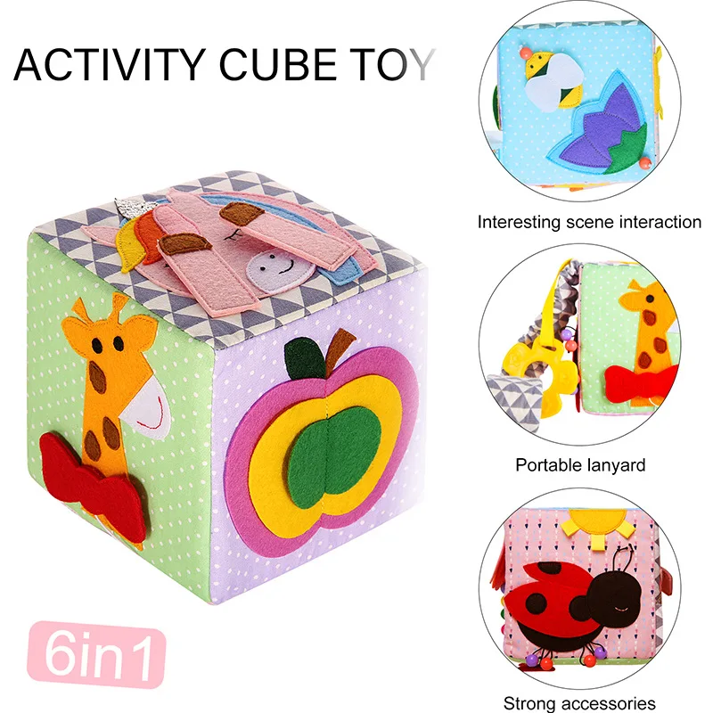 New soft plush cubes toy multifunctional cloth blocks Baby Cloth Doll Soft Rattle Educational Toy Cloth Building Blocks