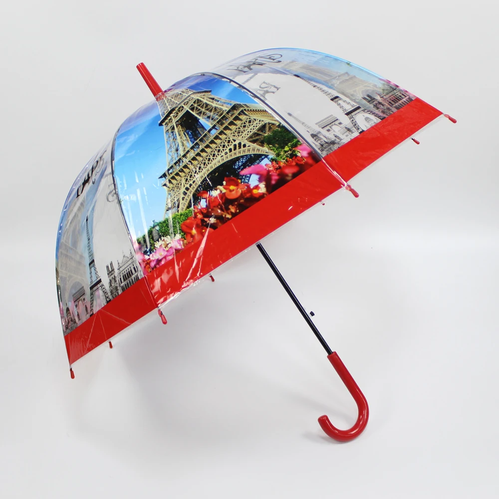 Plastic umbrella Most popular straight auto open cheap straight j handle pairs design  umbrella dome umbrella