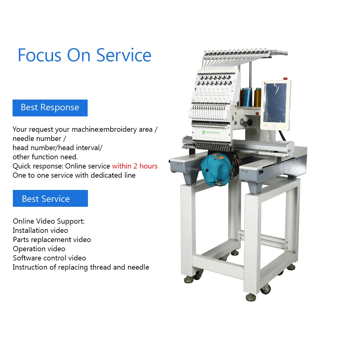 Promaker high speed computerized embroidery machine single head embroidery machine household one head embroidery machine