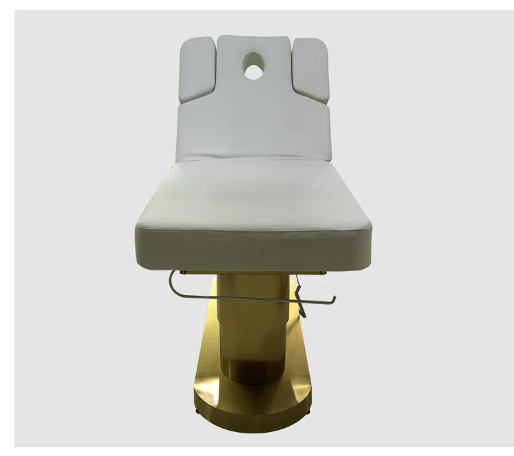 Luxury Electric Facial Bed Synthetic Leather  Salon Furniture Beauty Couch Adjustable Massage Foot Button Control Spa Facial