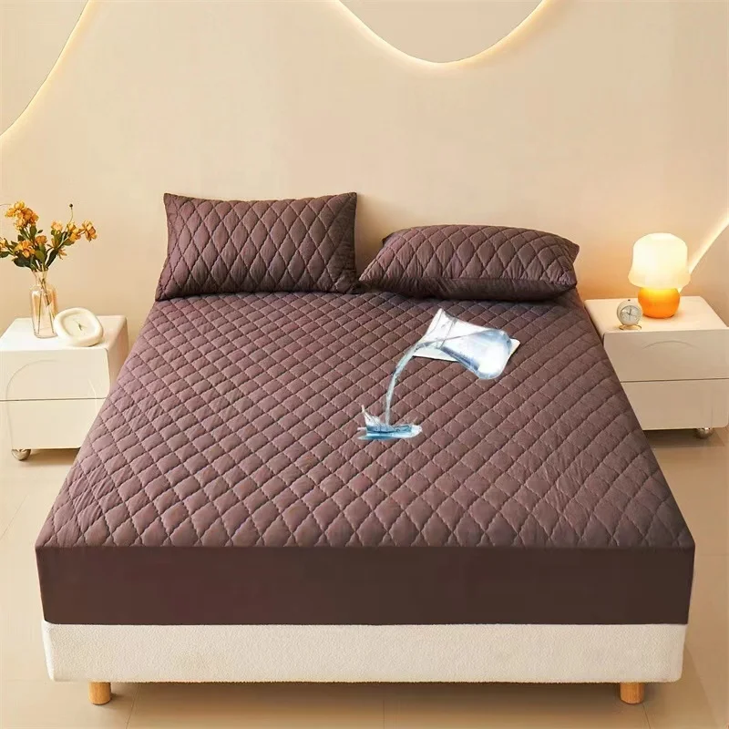 Soft Waterproof Quilted Mattress Bed Sheet PVC Bag Waterproof Cover Polyester Jacquard Adults Machine Wash 20 Knitted Grade a